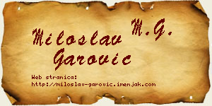 Miloslav Garović vizit kartica